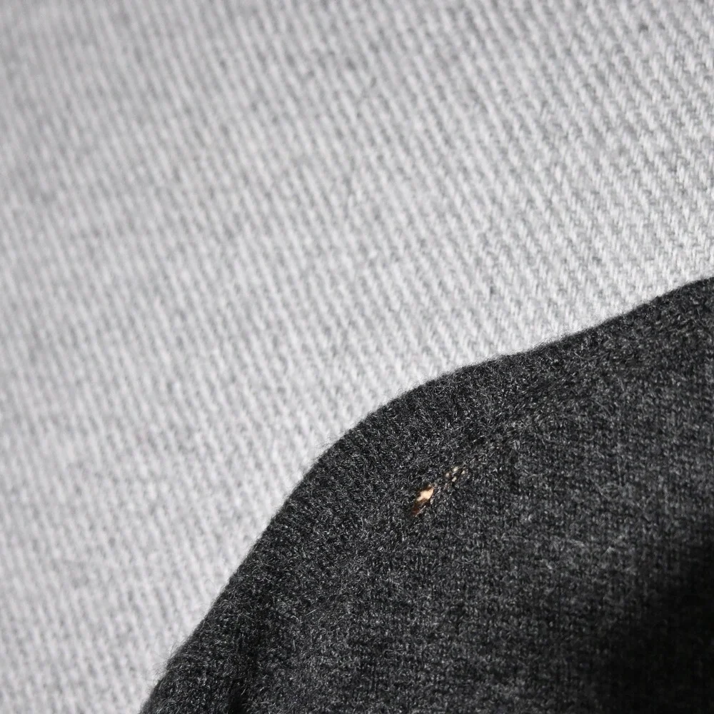 Banana Republic Quarter Zip Sweater Mens Cashmere M Charcoal Gray